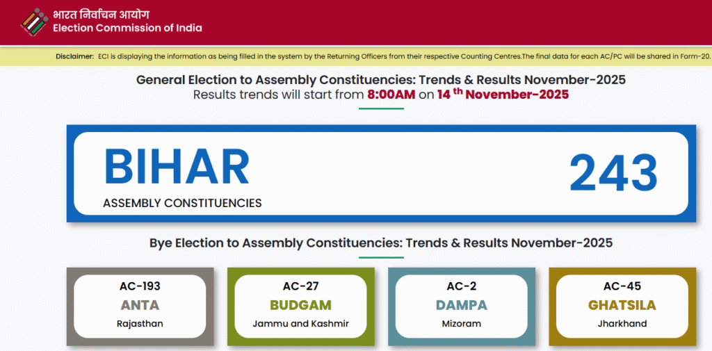 Bihar Election Result 2025 Live बिहार इलेक्शन रिजल्ट 2025 लाइव कैसे देखें?